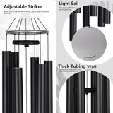 Extra Large Wind Chimes for Outside Deep Tone - 58'' Wind Chimes Outdoor Clearance, Deep Tone Chimes, Windchimes Outdoors, Memorial Wind Spinner, Sympathy Gift, Home Décor (Black)