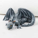 Resin Garden Dragon Statue Squatting Guard Dragon Figurine Dragon Decorations for Outside Lawn Patio Yard Ornament Gothic Garden Decor Patio Balcony Yard Decorations (Black)