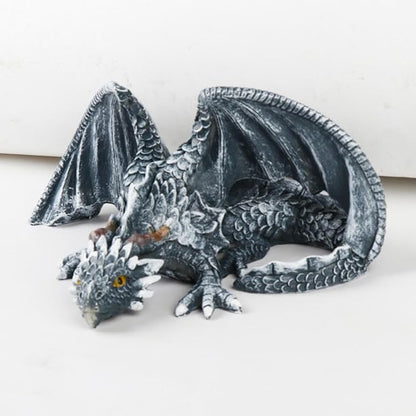 Resin Garden Dragon Statue Squatting Guard Dragon Figurine Dragon Decorations for Outside Lawn Patio Yard Ornament Gothic Garden Decor Patio Balcony Yard Decorations (Black)
