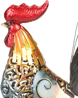 Decorative Iron Rooster Sculpture, Carved Metal Rooster Statue for Garden, Deck, Home, & Friendly, Hollow Design & Detachable Tail, Versatile Indoor Outdoor Decoration,