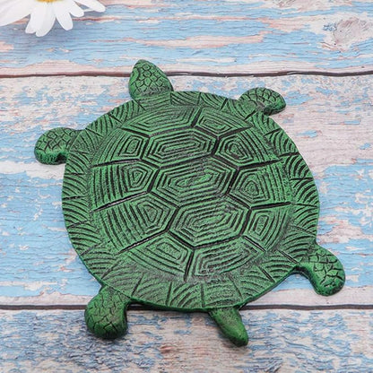 MDLUU Tortoise Stepping Stone, Cast Iron Flagstone, Decorative Turtle Stepping Stone for Lawn, Yard, Garden Walk Way, 13.3"×10.2"