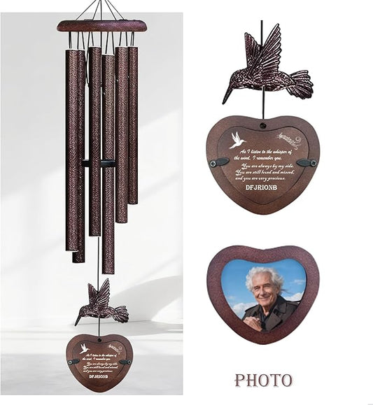 32-Inch Heartfelt Memorial Wind Chimes - Gently Soothing Sympathy Gifts for Loss of Loved One, Perfectly Serene Wind Chimes for Outside & Meaningful Memorial Gifts