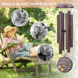 Sympathy Wind Chimes, Personalized Dragonfly Wind Chimes for Loss of Loved One, Commemorative Sympathy Gifts for Funeral, in Memory of Dad/Mom 36inch (Produced in USA)