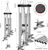 Virekm Windchimes Outdoors Clearance, Door Chime Wind Chimes for Outside Sympathy Wind Chimes for Patio Decoration, Garden Decor. Zen Garden Decor（Hummingbird）