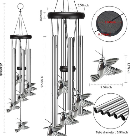 Virekm Windchimes Outdoors Clearance, Door Chime Wind Chimes for Outside Sympathy Wind Chimes for Patio Decoration, Garden Decor. Zen Garden Decor（Hummingbird）