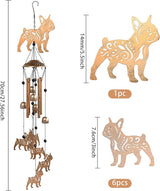 ORIGACH Dog Wind Chimes for Outside Bulldog Metal Wind Chime Birthday Gifts Memorial Gifts for Women Men Mom Grandma Wife Friends Wind Chimes for Outdoor, Indoor, Home and Garden Decorations