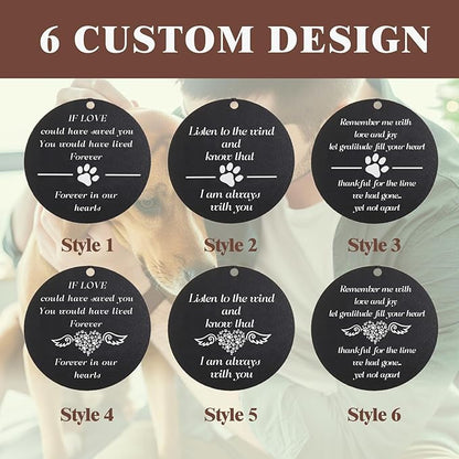 Personalized Dog Memorial 32" Wind Chimes for Outside - Sympathy Gift with Custom Photos for Loss Pet - Adjustable Mute Sound Memorial Gifts for Loss of Dog Laser Engraving,Not Easy to Fade