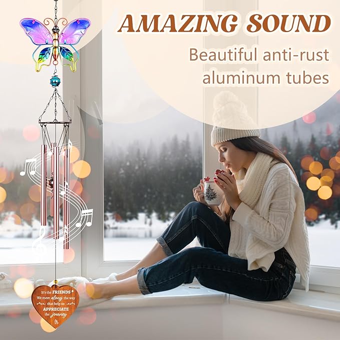 Friend Gifts for Women, Best Friend Wind Chimes, Birthday for Best Friends Woman, Friendship Gift, Soul Sister, Bestie, Long Distance Gift