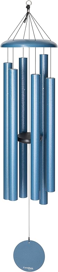 Corinthian Bells by Wind River - 60 inch Sky Blue Wind Chime for Patio, Backyard, Garden, and Outdoor décor (Aluminum Chime) Made in The USA