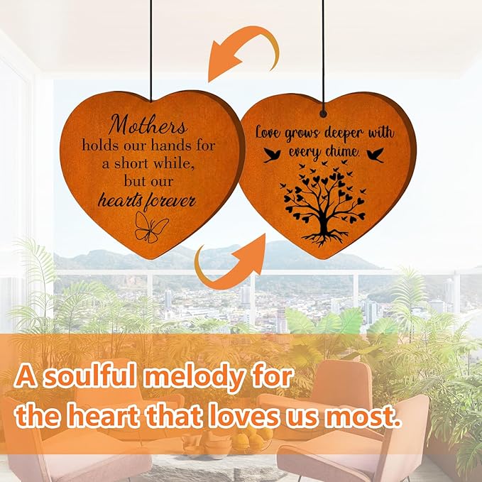 Gifts for Mom, 25.5" Aluminum Wind Chimes for Outside with Heart Catcher, Mom Birthday Gifts from Daughter or Son, Mother Gifts for Birthday, Christmas, Mother's Day, Home Decor