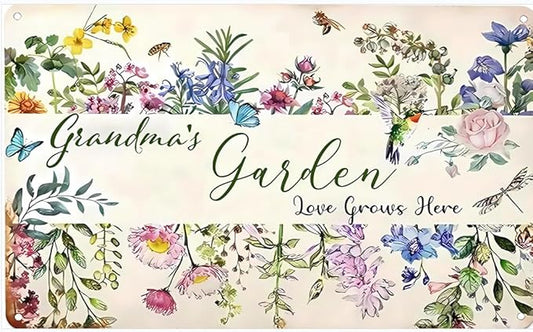 Unique Gardening Gifts for Women, Greenhouse Decor & Yard Decorations Outdoor Signs for grandma Plant Lovers-Metal Garden Outdoor Decor Vintage Tin Signs 12x8 Inch