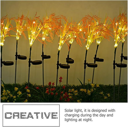 Beaupretty 4pcs Solar-Powered LED Chic Grain-Inspired Light Garden Pathway In-ground Lawn Decor Outdoor Yard Lighting for Patio and Park