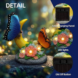 Rempry Solar Garden Butterfly Statue Decor for Yard Lawn Patio Outdoor, Unique Thanksgiving Anniversary Housewarming Decoration Gifts for Mom Grandma Women