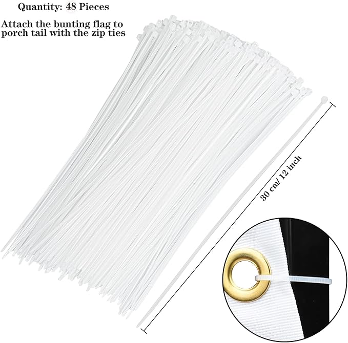 American Flag Bunting Patriotic Pleated Fan Flag USA Flags with Brass Grommets and Zip Ties for 4th of July Memorial Day Decoration Outdoor (16, 1.5x3 Feet)
