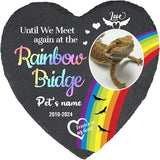 Cowcute Personalized Bearded Dragon Memorial Stone - Customized Sympathy Gift, Custom Garden Stone Grave Marker Headstone for Bearded Dragon, Heart Shaped