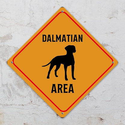 Dalmatian Crossing Xing Sign Beware of Dalmatian Dog Metal Sign Dalmatian Funny Warning Sign Crossing Zone Sign for Farm Yard Front Door Indoor Outdoor Street Sign 15x15in