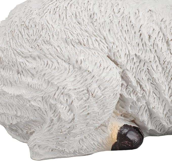 Jerliflyer Lamb Garden Statue,Sheep Hand Made Lifelike Garden Sculpture for Indoor Outdoor Decoration (Medium Lying Position)