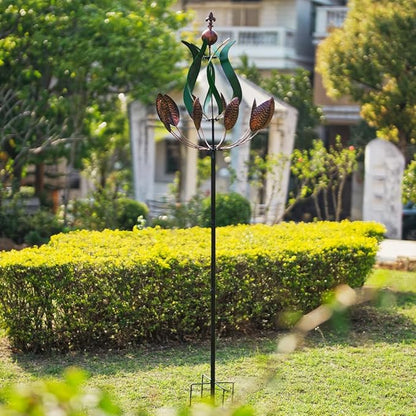 DREAMYSOUL Large Wind Spinner Outdoor, 92.5" Metal Tulip Wind Mills, 360 Degrees Rotating Kinetic Wind Sculptures & Spinners for Home Lawn Backyard Patio Garden Decor Yard Art