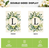 AVOIN colorlife Monogram Letter L Floral Garden Flag 12x18 Inch Double Sided Outside, Family Last Name Initial Yard Outdoor Decoration