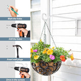 BOLITE Plant Hangers, 10 Inch Hanging Plant Brackets Outdoor Indoor, Wall Hooks for Hummingbird Feeders, Bird Feeders, Planters, Lanterns, Wind Chimes, Home Decor, 2 Pack, White, Gifts for Women Men