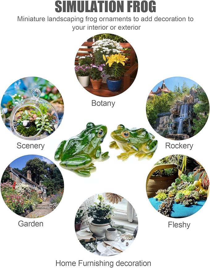 4 PCS Miniature Frog Statue, Outdoor Garden Figurines Decoration, Mini Cute Figures for Patio Yard Micro Landscape Fairy Garden Ornaments