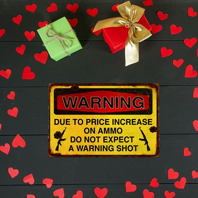 Funny No Trespassing Sign, Metal Warning Tin Signs, not Expect a Warning Shot, Yard Sign Garage Farm Garden Wall Decor Sign Plaque Outdoor for Home Fence 8 X 12 Inches