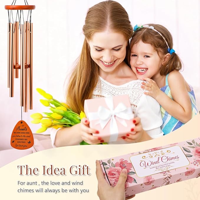 Gifts for Aunt, Wind Chimes for Aunt, Auntie Birthday Gift from Niece Nephew, Love Reminder Gifts for Thanksgiving Ideas for Best Aunt Ever