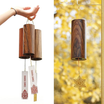 Chakra Chimes Natural Bamboo Wind Chimes Meditation Chord Windchime Wind Bell for Home Decoration Zen Mindfulness Sacral Chakra