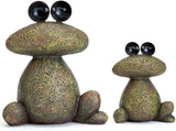 Bits and Pieces - Two Frogs Garden Sculptures for Lawn or Patio - Waterproof Garden Decor Set - Frog Statues Minimalistic Design