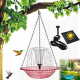 Solar Powered Hanging Bird Bath Fountain, Hanging Bird Bath Fountains Solar Power, Solar Cascade Hanging Birdbath, Tiered Cascade Solar Water Fountains (B Pink)