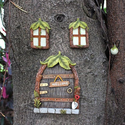 Outdoor Statues Garden Decoration,Garden Sculpture Figurine,Yard Statuette Garden Accessories Resin Statues,Gardening Supplies Garden Statuary Ornament,Trees Decoration Glow in The Dark