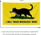 I Will Tread Wherever I Want Funny Cool Flags Meme Flags Banner 3x5 FT Room Guys Girls College Dorm Bedroom Frat Man Cave Outdoor Indoor Yellow