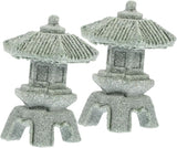Yardwe 8pcs Miniature Sandstone Pagoda Statues Zen Style Lantern Sculptures for Garden Decoration Outdoor Bonsai Landscape for Home Aquarium