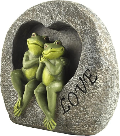 Garden Sulpture Frog Lover Statue Cute Frog Decor for Outside, Gift of Garden Statues and Figurines Outdoors,7.09 Inch
