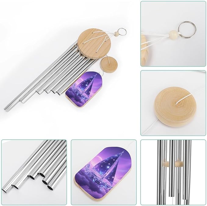 Wind Chimes for Outside Metal Wind Chimes Cosmic Sailing Ship Garden Backyard and Patio Decoration