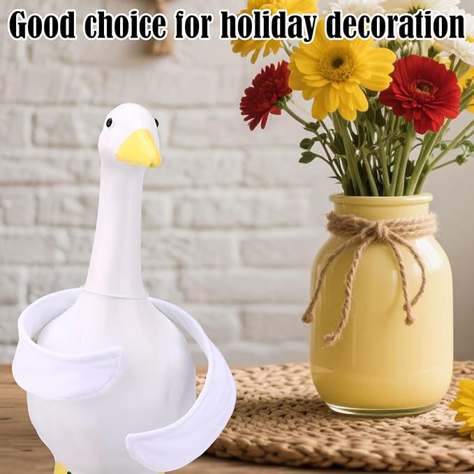 2pcs Poseable Goose Wings, Porch Lawn Goose Outfit Accessories for 23-28in/58.4-71.1cm Porch Lawn Geese Outdoor Patio Yard Decoration Accessories (White)