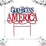 Glitzhome 4th of July Decorations Outdoor, 23.25"H Patriotic GOD BLESS AMERICA Decorative Garden Stakes, Metal Americana Patriotic Day Yard Sign, Memorial Day Yard Signs for Lawn Porch Decor