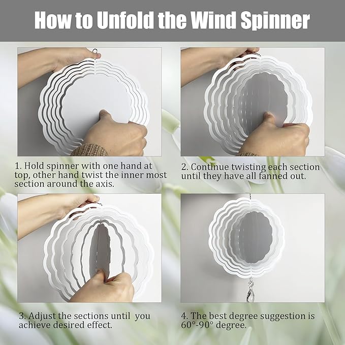 6 Pack 10inch Sublimation Wind Spinner Blanks 3D Aluminum Metal Wind Sculpture Kinetic Spinners for Yard and Garden Indoor Art Ornaments Hanging Decoration (Classics)