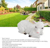 Jerliflyer Lamb Garden Statue,Sheep Hand Made Lifelike Garden Sculpture for Indoor Outdoor Decoration (Medium Lying Position)