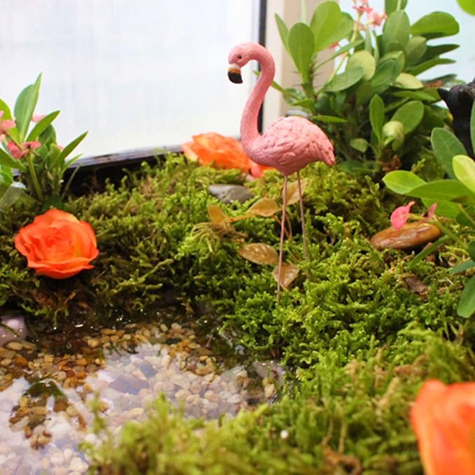 4 Pcs Pink Flamingo Garden Statues – Stylish and Vivid Lawn Decorations with Fine Details Suitable for Yards, Patios, and Gifts