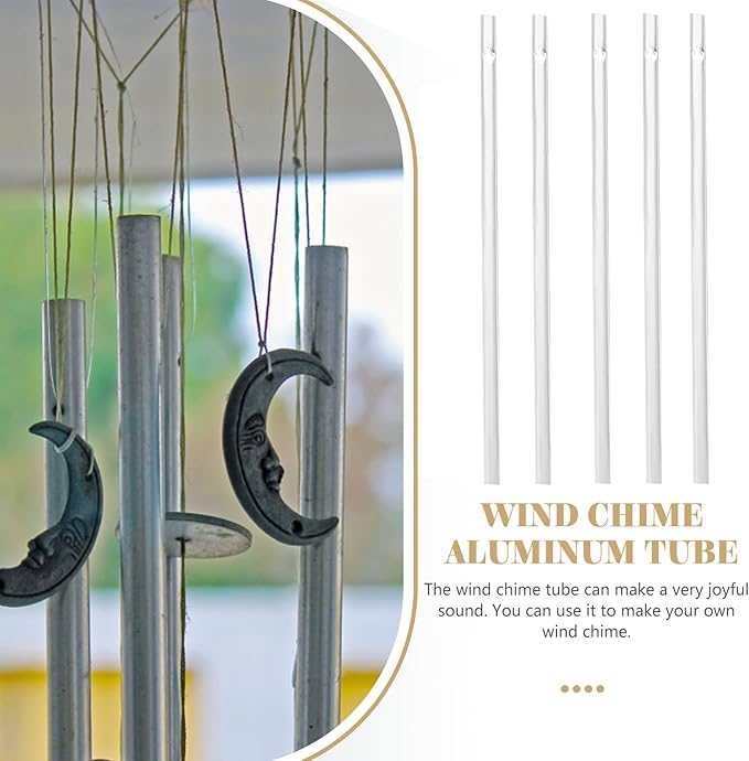 12Pcs Wind Chime Tubes Accessories for DIY Crafts Aluminum Wind Chime Replacement Parts for Garden Courtyard Hanging Decoration 4.52 Inch Metal Tubes for Outdoor Windchimes