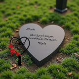 AIM & GGKK Memorial Stake for Dad - Metal Heart Grave Marker with Red Roses, Memorial Plaque Cemetery Decor for Grave, Garden, Gravesite