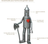 Bits and Pieces - 30.5” Tall Tin Woodsman with a Heart Garden Statue - Yard Decorations - Outdoor Sculptures - Garden Decor - Tin Man Yard Art