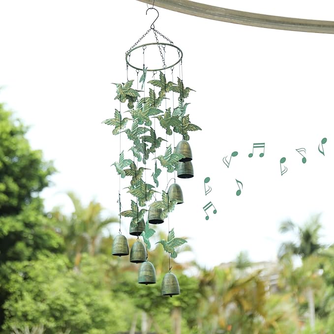 Taman Wind Chime - 30" Hummingbird Metal Wind Chimes Valentine's Day Gift for Outside Memorial Sympathy Gift for Home, Outdoor, Yard, Patio,Garden Decor