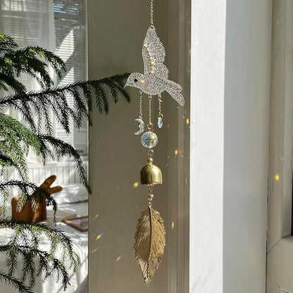 Sparkling Hummingbird Hanging Suncatchers for Windows Indoor Crystal Sun Catchers Bird Sunlight Prism