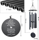 The Wind Chime CO Memorial Wind Chimes, 40" Inch Sympathy Wind Chimes Gift for The Loss of A Loved one, Home Decor Outdoor Garden, Soothing Melodic Tones (Black #1)