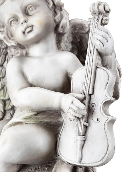 Northlight 14.75" Set of 2 Cherub Angels with Instruments Outdoor Garden Statues
