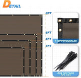 TANG Fence Privacy Screen Brown 8 Feet x 100 Feet Outdoor Shade Cloth with Grommets, 150 GSM Temporary Fence Cover with Zipties Mesh Netting Fences Blockage for Backyard Garden Patio Chain Link