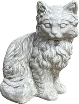 Solid Rock Stoneworks Furry Cat Concrete Garden Statue, 11 Inches Tall, Memorial
