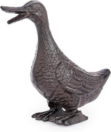 Sungmor Vintage Cast Iron Duck Garden Statue - 6.7" Tall Heavy Duty Outdoor Duckling Figurine, Rustic Animal Sculpture for Lawn, Patio, Yard - Antique Brown Finish, Farmhouse Home Decoration